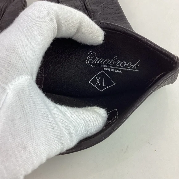 Vtg Cranbrook Leather Gloves Men's XL Dark Brown, Non-Lined - Picture 4 of 7